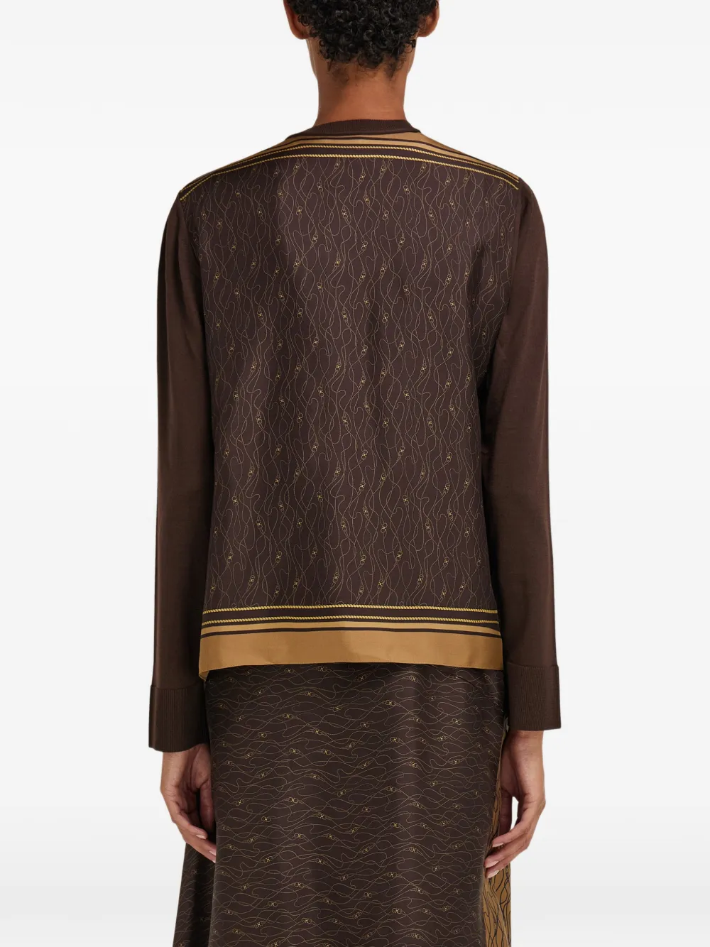 Ferragamo Vest met zijden vlak Bruin