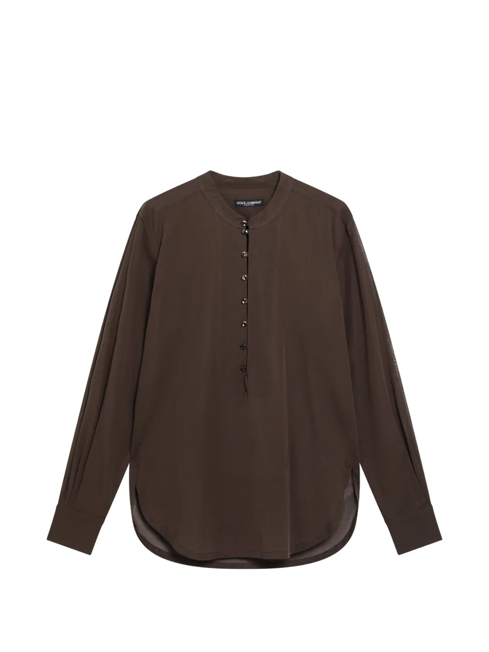 Dolce & Gabbana mandarin-collar cotton shirt - Braun