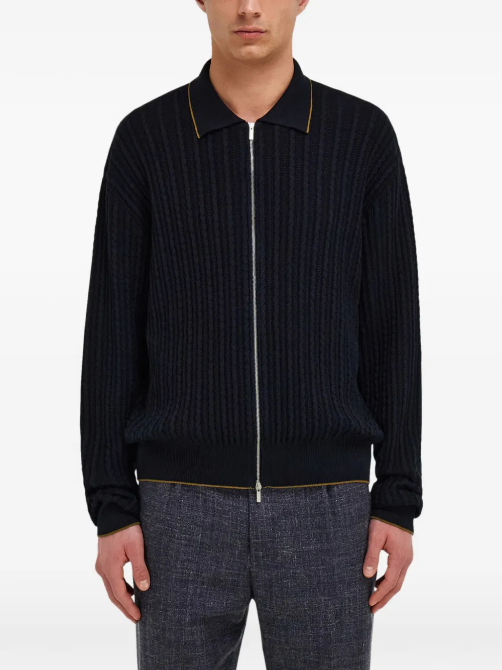 Ferragamo Zijden en katoenen vest Blauw