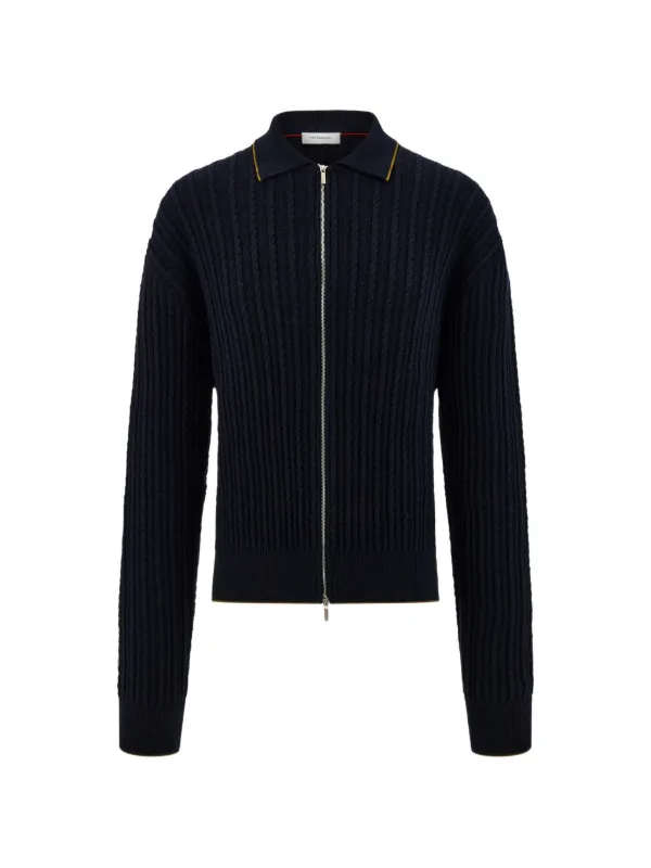 美品　フェラガモ　シルクカーディガン Ferragamo コットン＆シルク カーディガン | ブルー | FARFETCH JP