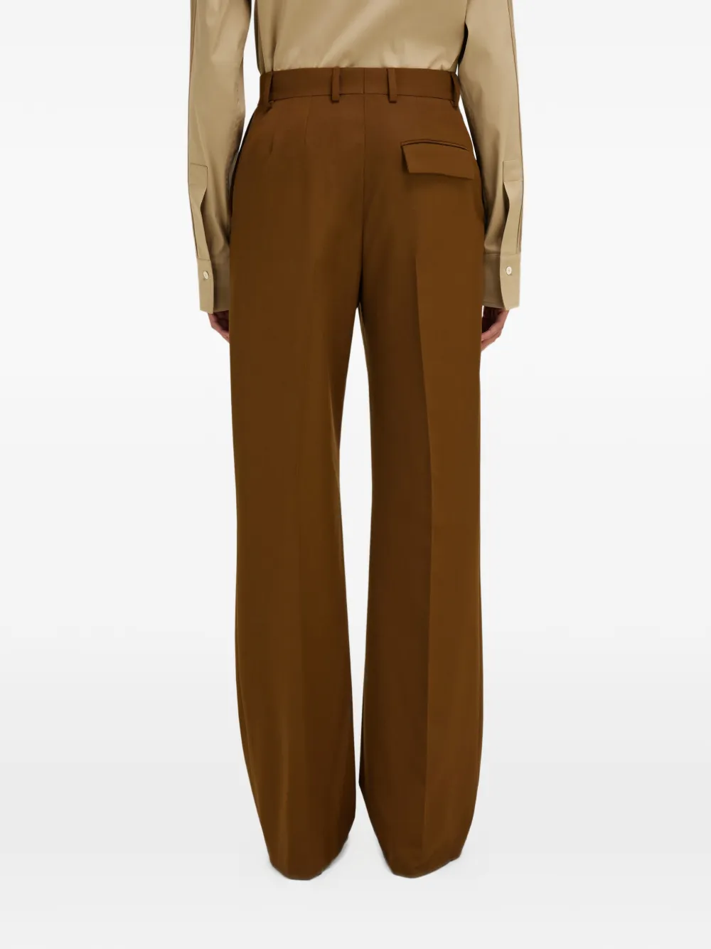 Ferragamo Pantalon met chevron-streep Bruin