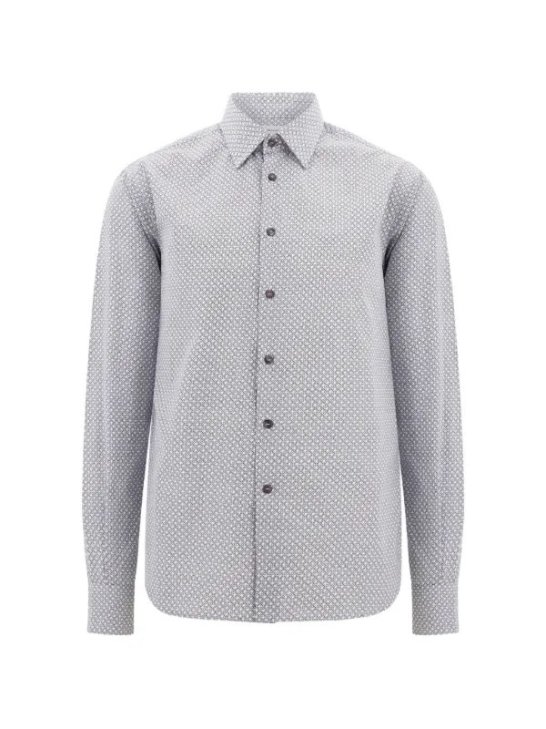 Ferragamo Micro-patterned Shirt in White
