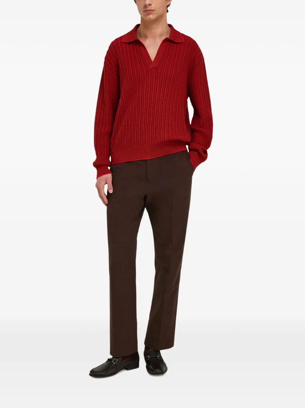 Ferragamo Gebreide polotop Rood