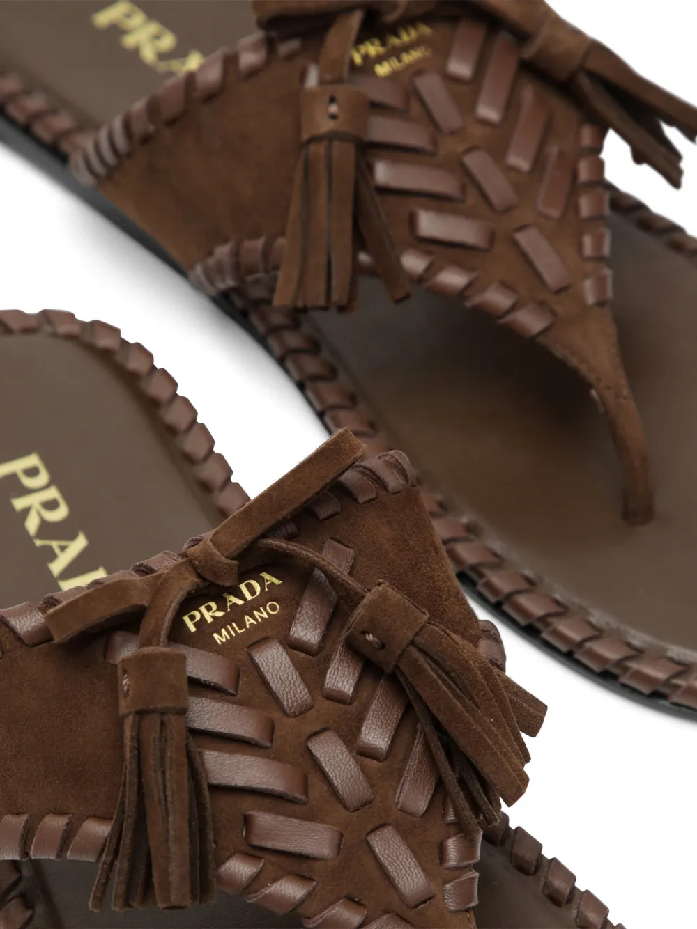 Prada braided sandals Bruin