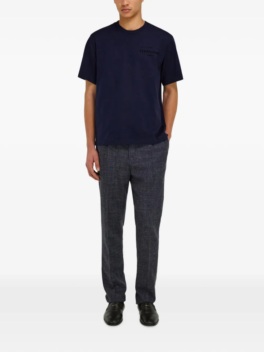 Ferragamo T-shirt met logo Blauw