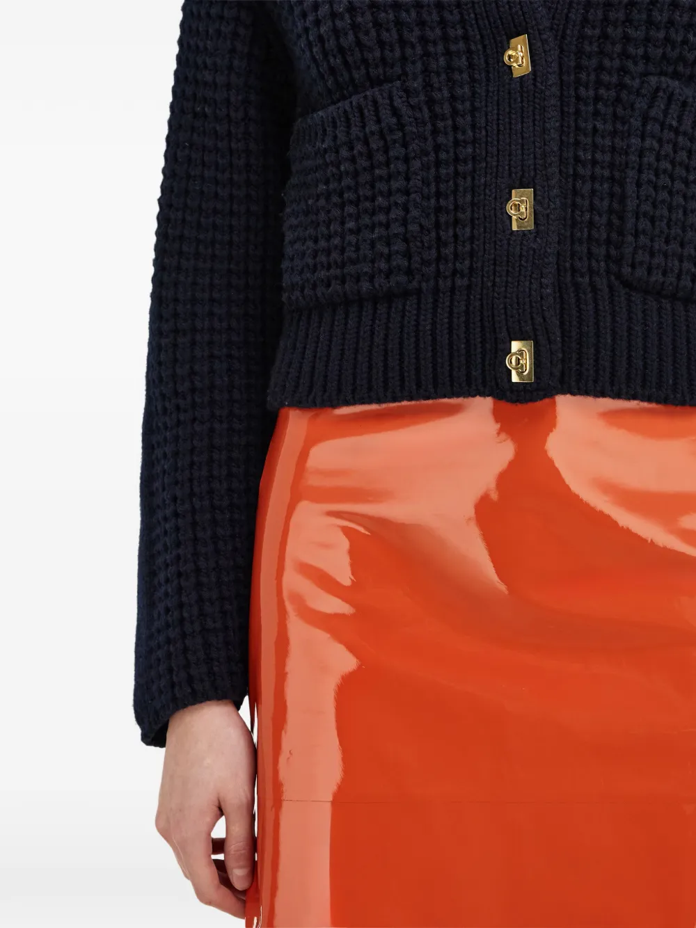 Ferragamo Vest met Gancini-knopen Blauw