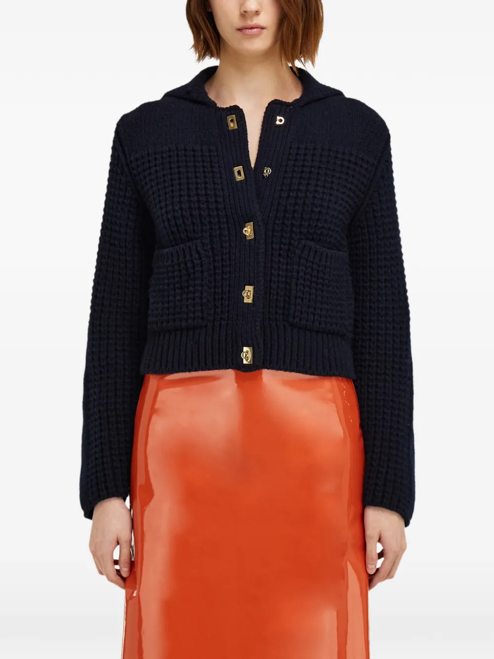 Ferragamo Vest met Gancini-knopen Blauw