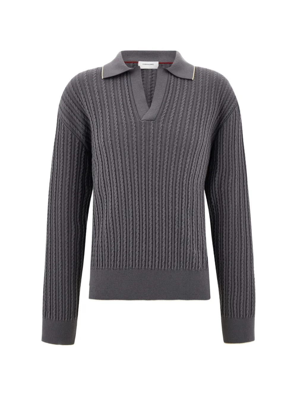 Ferragamo knitted polo top - Grey