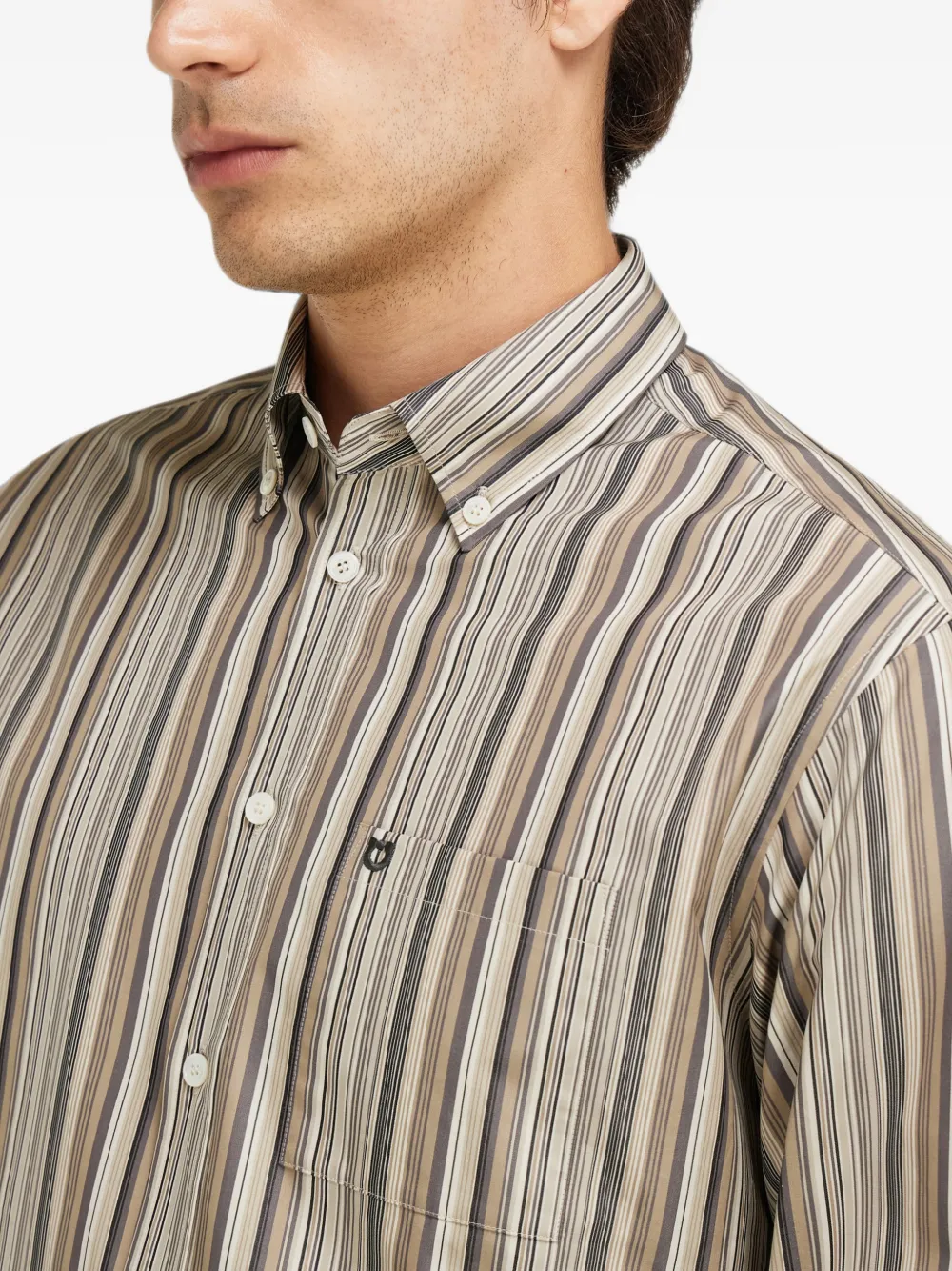 Ferragamo Shirt met monogram Beige