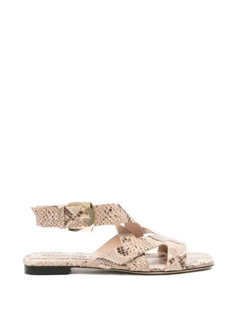 Stuart Weitzman snakeskin-effect buckled sandals