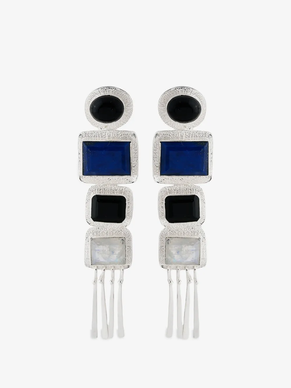 Bohéme Nefertiti gemstone-embellished earrings | Silver | Image 1