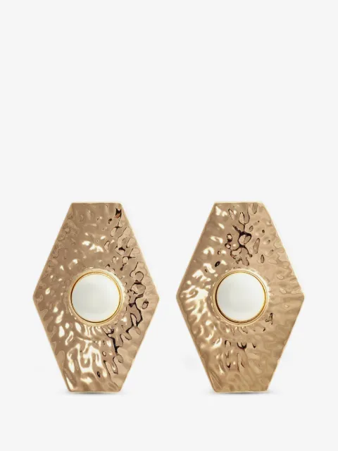 Self-Portrait large hammered faux-pearl earrings