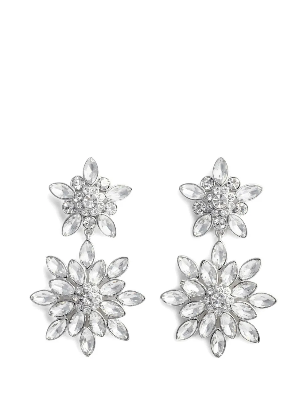 Self-Portrait crystal-embellished earrings - Silver