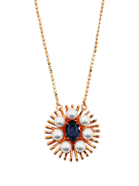 Anton Heunis crystal-pendant pearl-embellished necklace