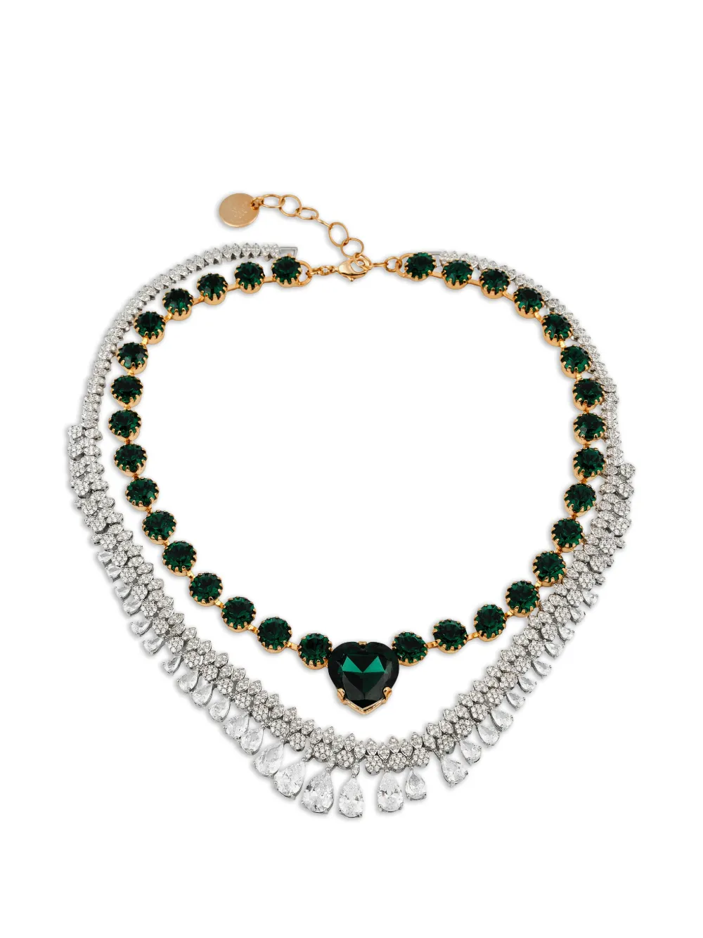 Anton Heunis Minerva crystal-embellished heart-pendant necklace - Oro