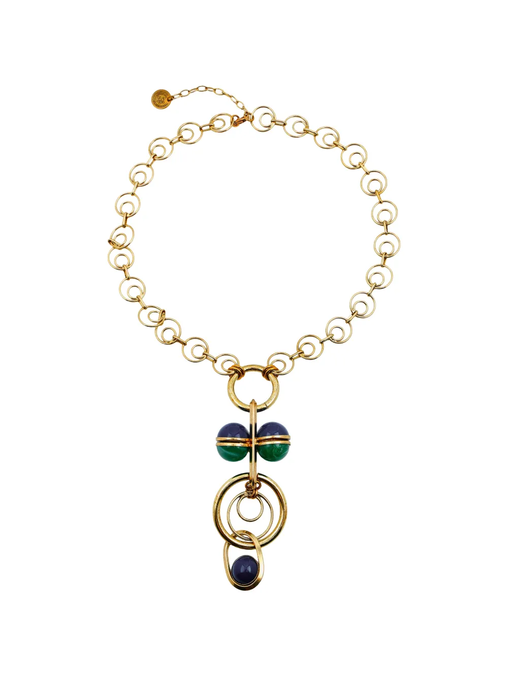Anton Heunis enamel-pendant chain necklace - Blu