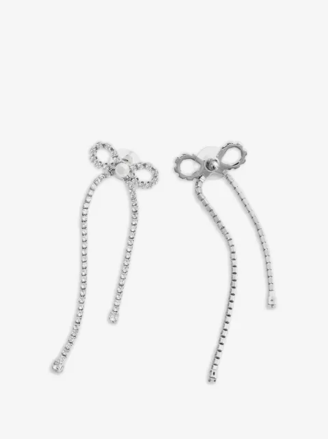 Self-Portrait crystal bow earrings
