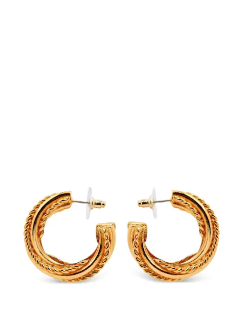 Ben Amun twisted-rope hoop earrings