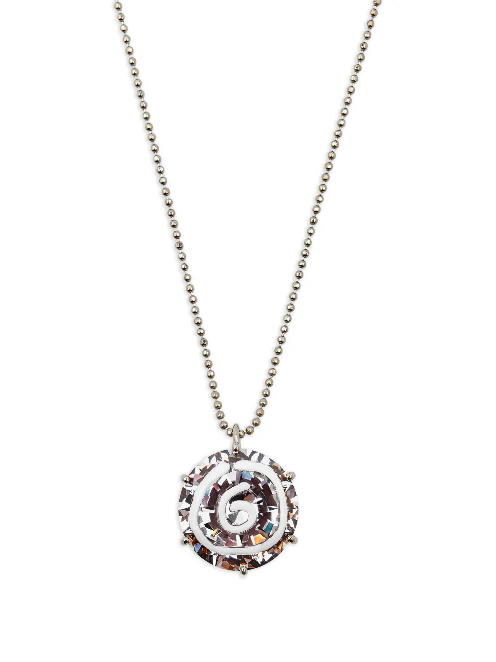 MM6 Maison Margiela crystal-pendant necklace - Argento