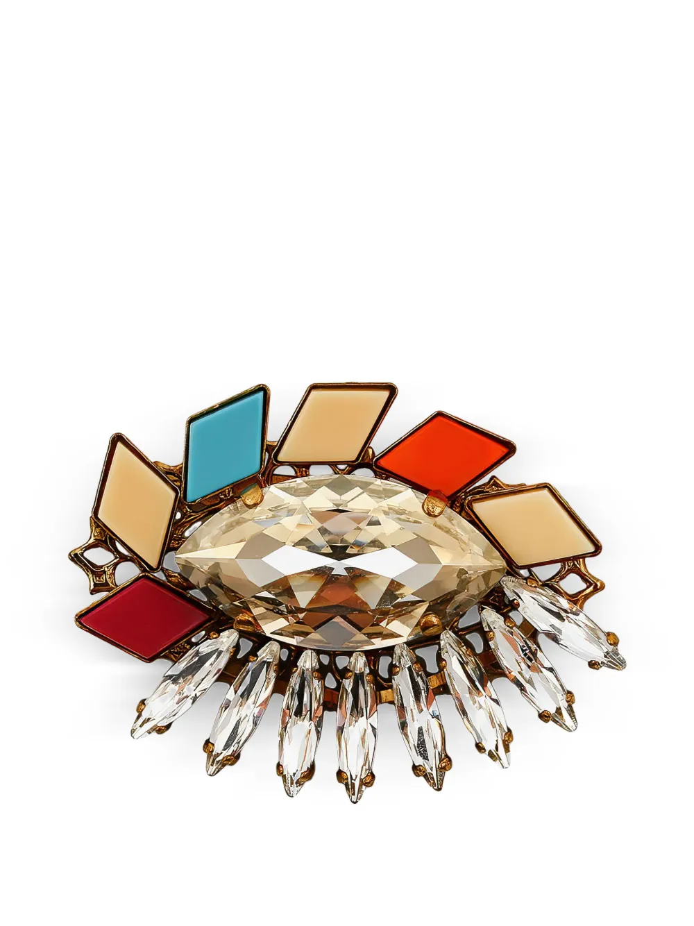 Anton Heunis Crystal-embellished Garnet Brooch In Multi