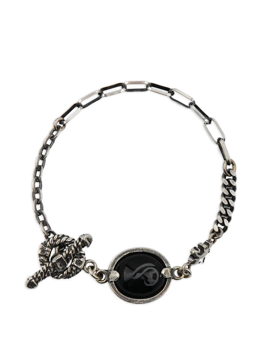 Gem Kingdom love-engraved mother-of-pearl bracelet - Argento