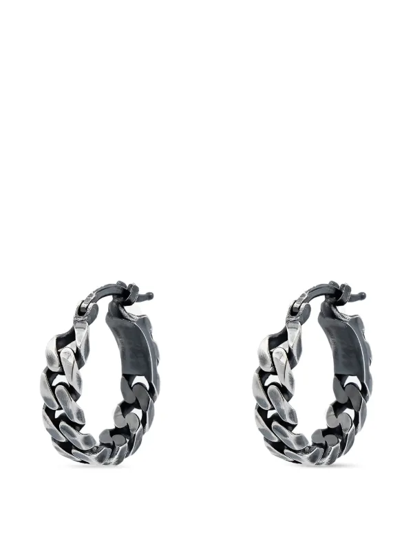 MM6 Maison Margiela Chain-link Hoop Earrings in Silver