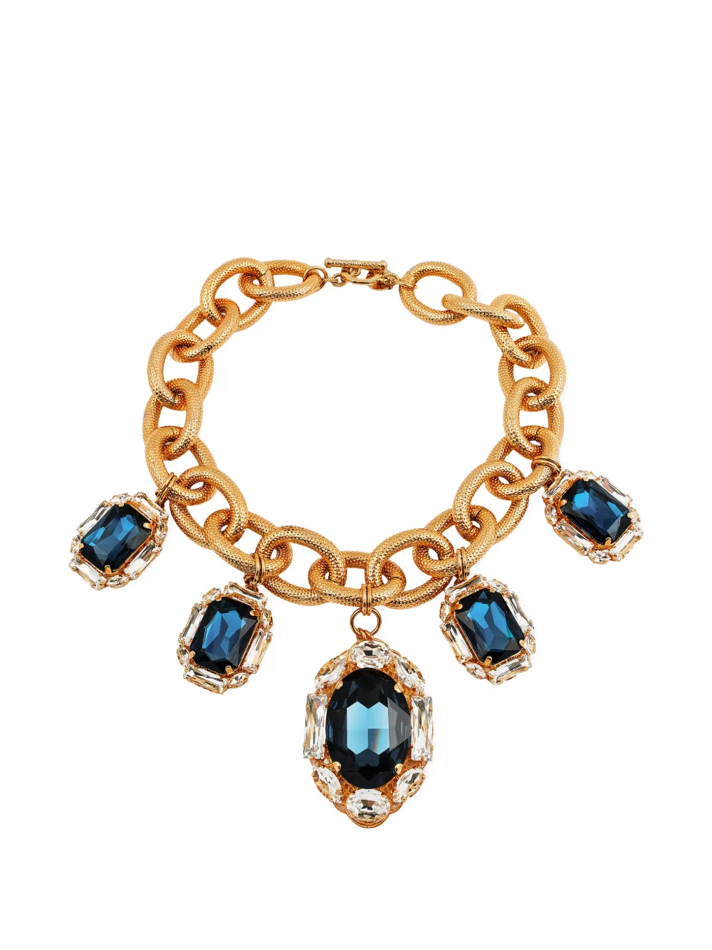 Anton Heunis Medusa crystal-embellished chunky-link necklace - Oro