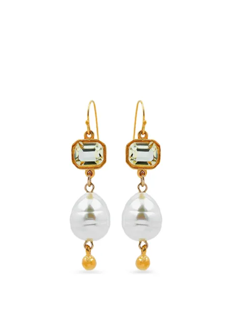 Ben Amun Kos crystal pearl-drop earrings