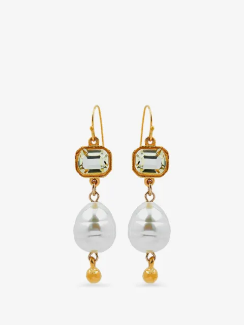 Ben Amun boucles d'oreilles Kos à pendentif en cristal et perle