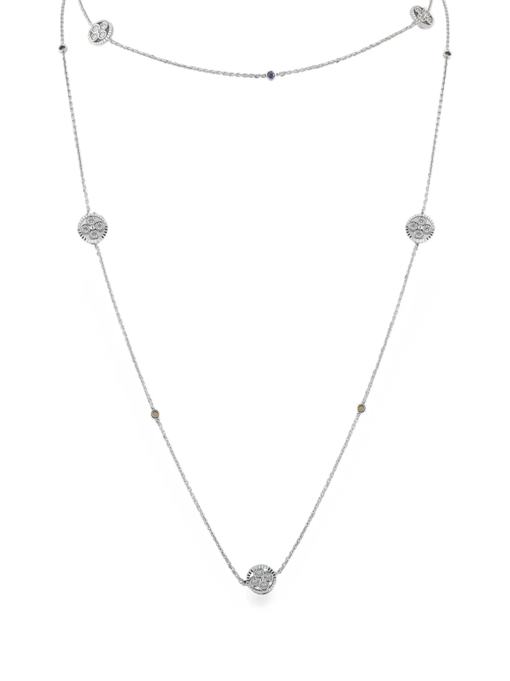 Louis Vuitton Pre-Owned diamond and ruby necklace - Silver