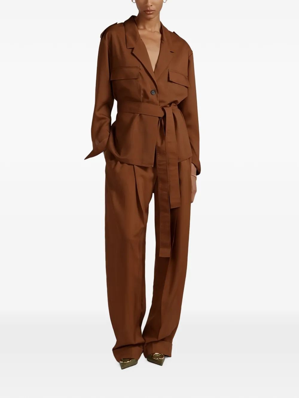 Ferragamo Gedeconstrueerde blazer Bruin