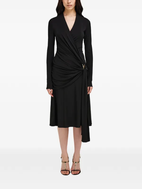 Salvatore Ferragamo ロングワンピース xs Ferragamo Viscose Dress With Gathered Waist | Black | FARFETCH CA