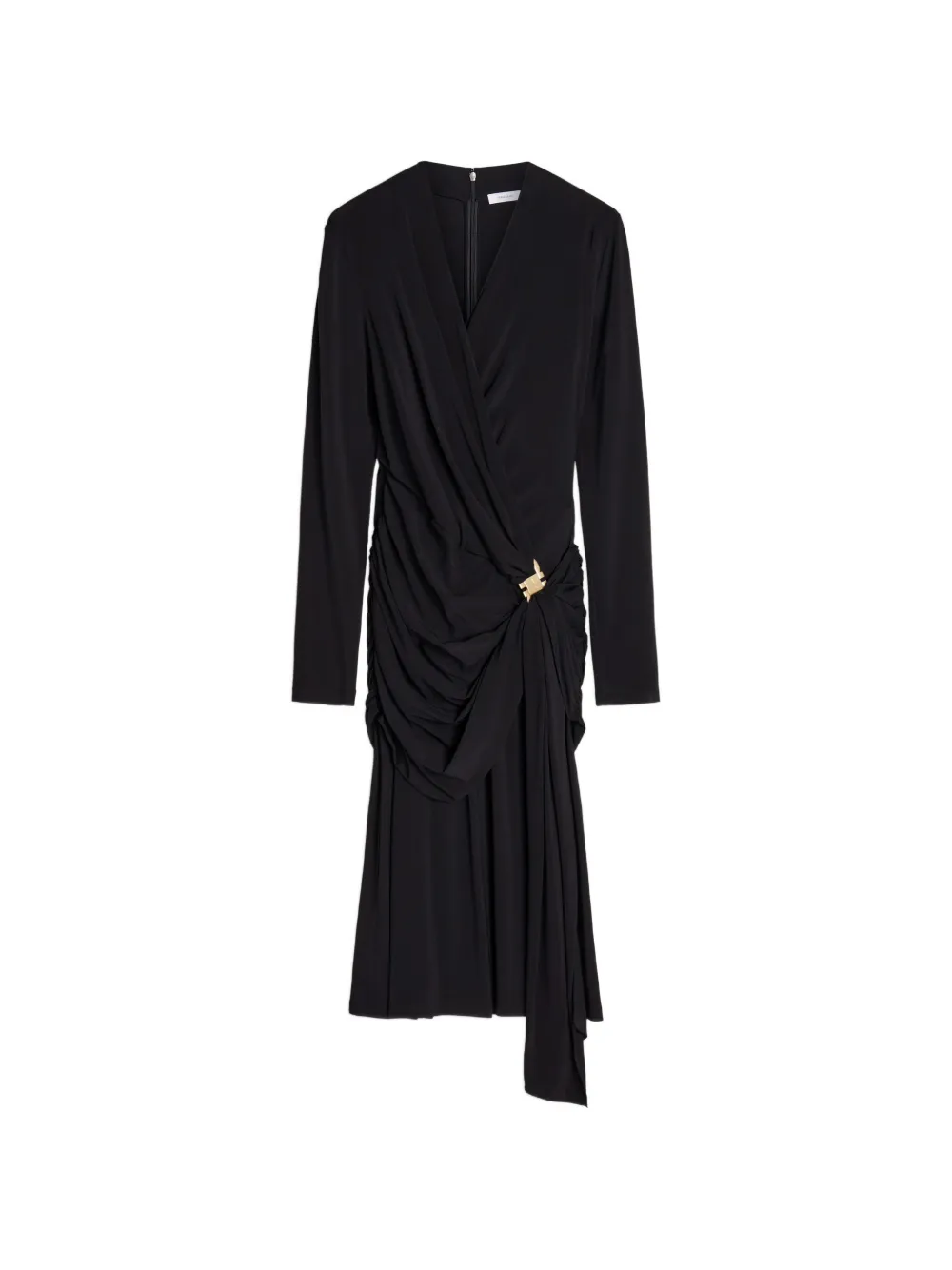 Ferragamo viscose dress with gathered waist - Black