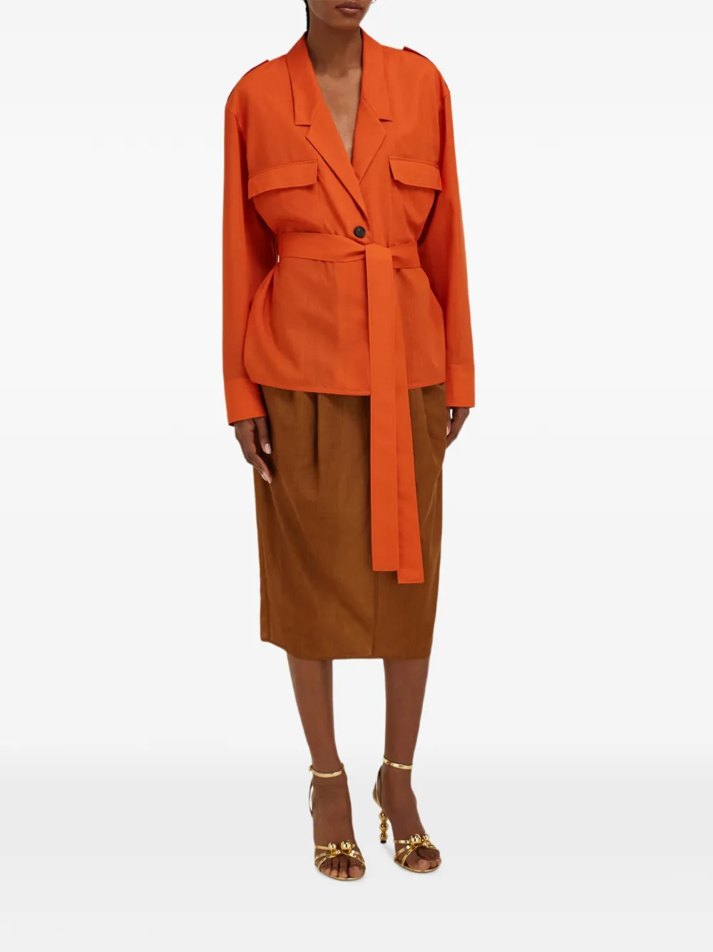  Ferragamo Blazer Deconstruido - Naranja 