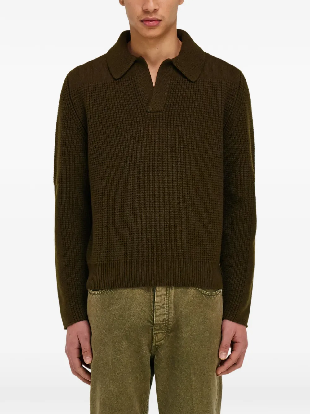 Ferragamo Gebreide trui met polokraag Groen