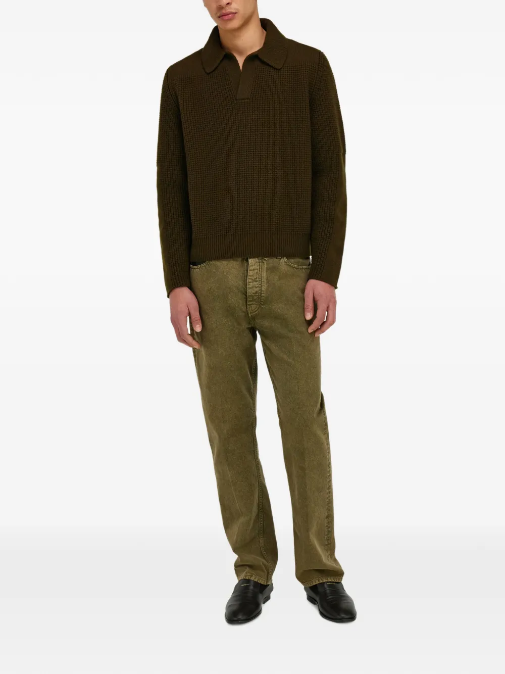Ferragamo Gebreide trui met polokraag Groen
