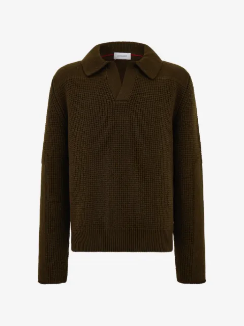Ferragamo knitted sweater with polo collar