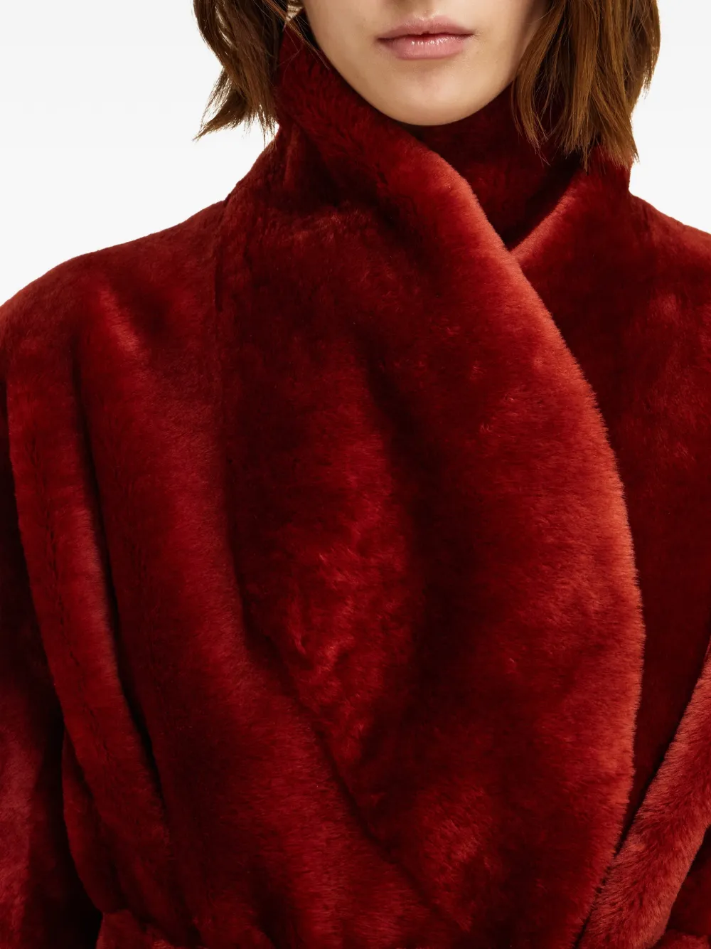 Ferragamo Omkeerbare lammy coat Rood