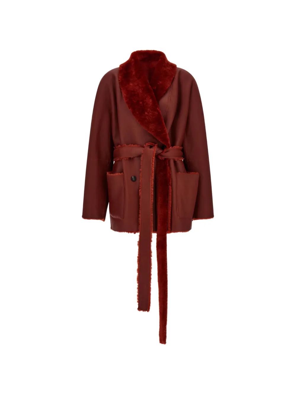 Ferragamo Bomber in shearling reversibile - Rosso