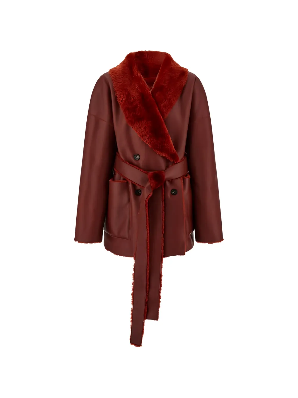 Ferragamo Wendbare Jacke aus Shearling - Rot