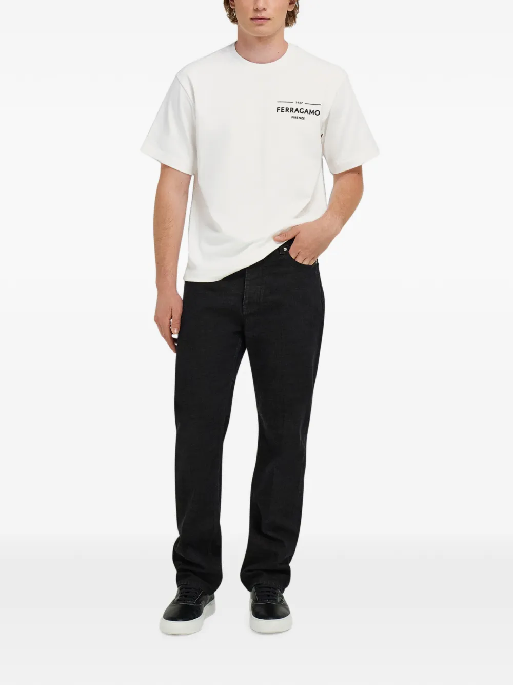 Ferragamo T-shirt met logo Wit