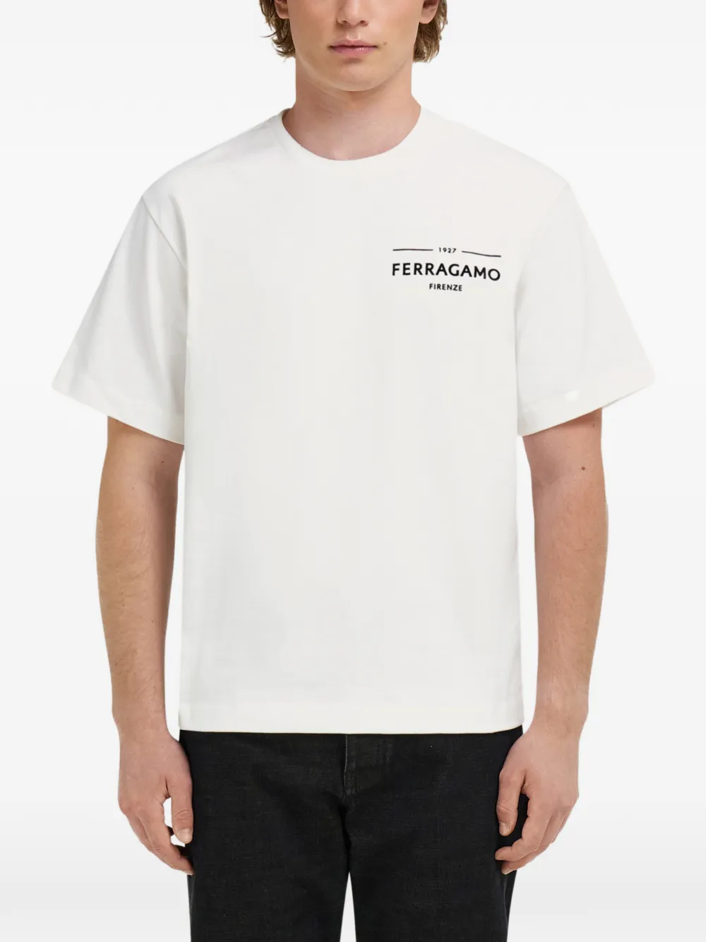 Ferragamo T-shirt met logo Wit