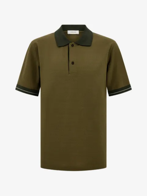 Ferragamo piqué-weave contrast-collar polo shirt
