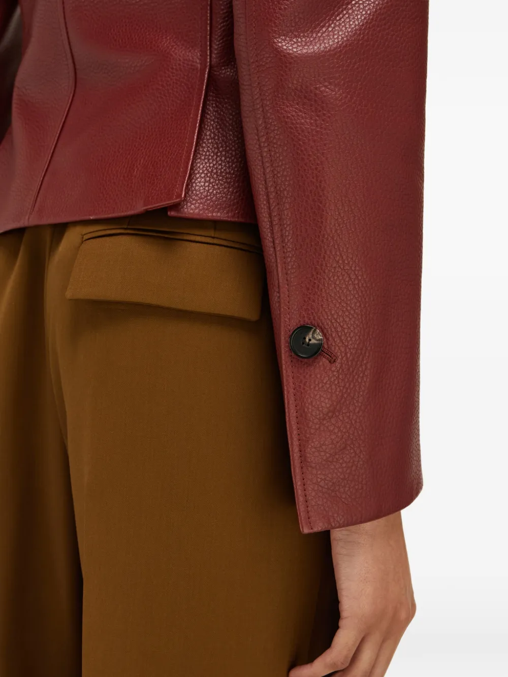 Ferragamo Getailleerd jack van hertenleer Rood