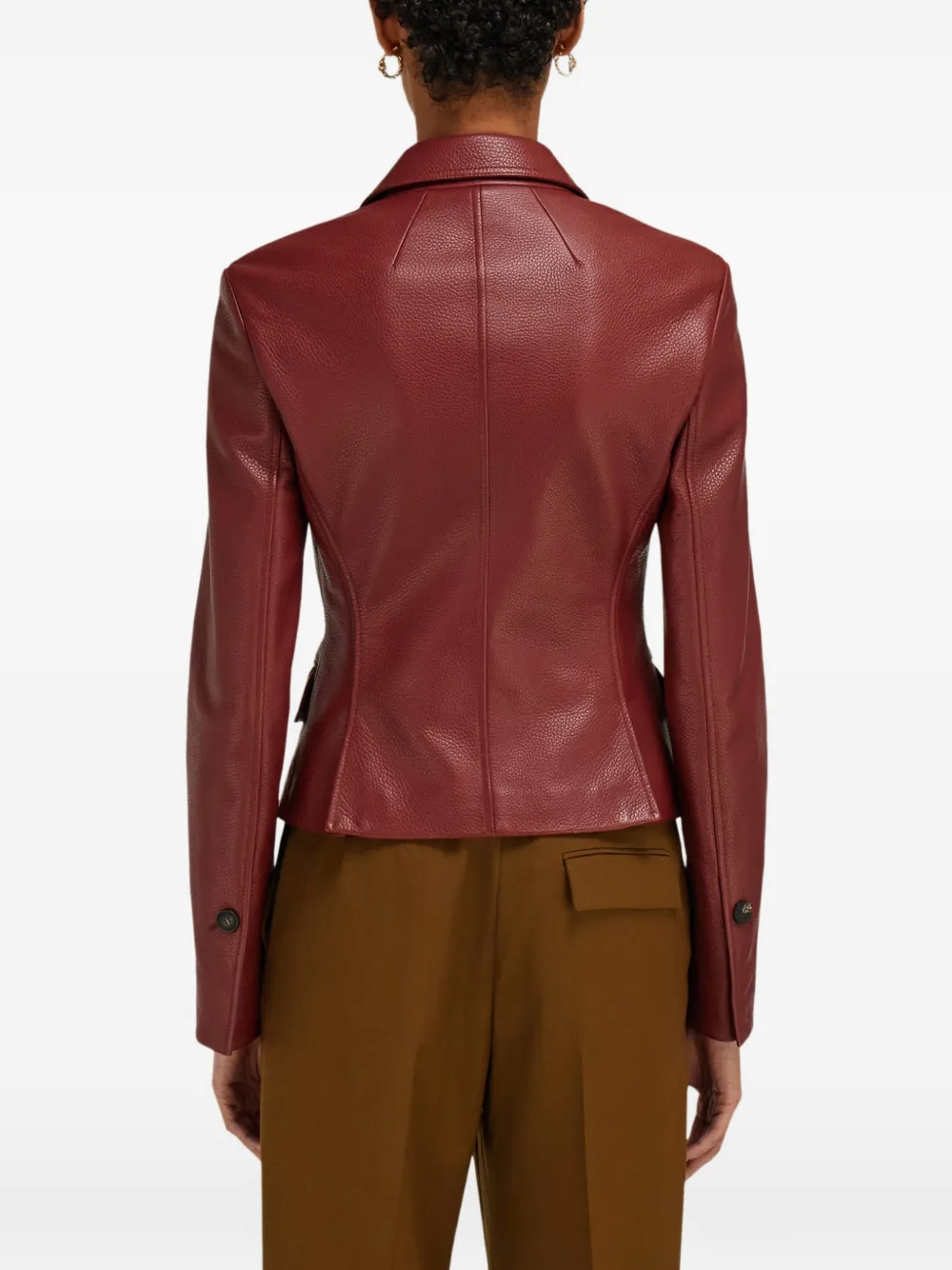 Ferragamo Getailleerd jack van hertenleer Rood