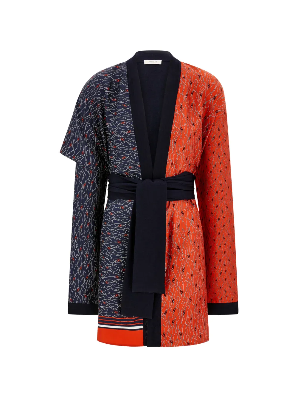 Ferragamo Cardigan in lana e seta - Blu