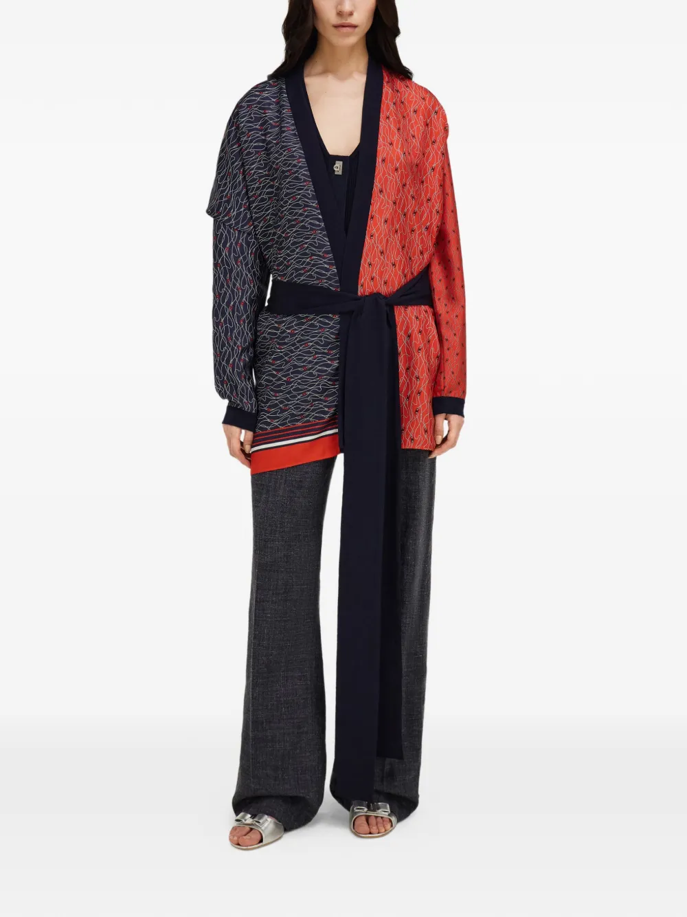 Ferragamo Vest van zuivere wol en zijde Blauw