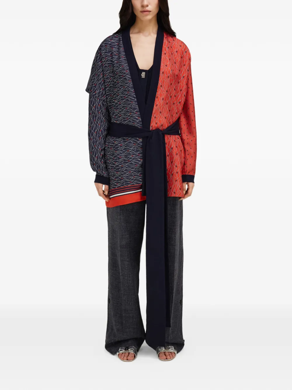 Ferragamo Vest van zuivere wol en zijde Blauw