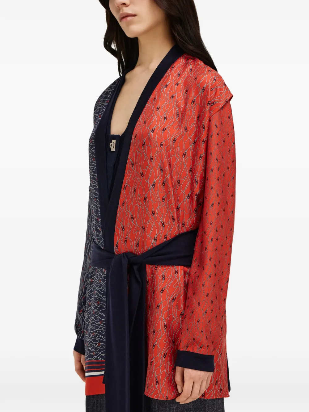 Ferragamo Vest van zuivere wol en zijde Blauw