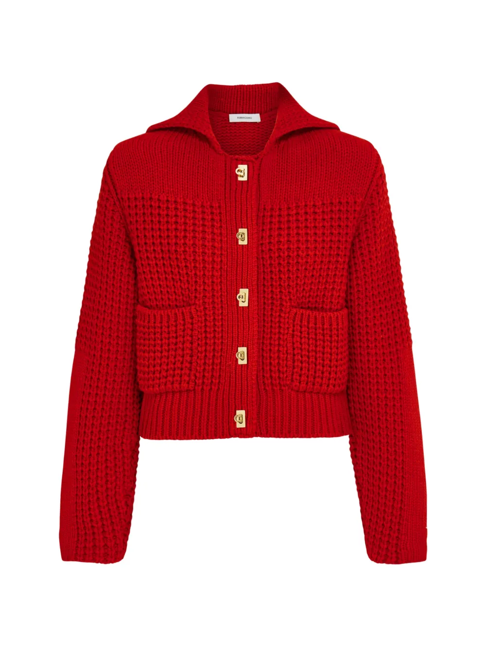 Ferragamo Cardigan con bottoni Gancini - Rosso